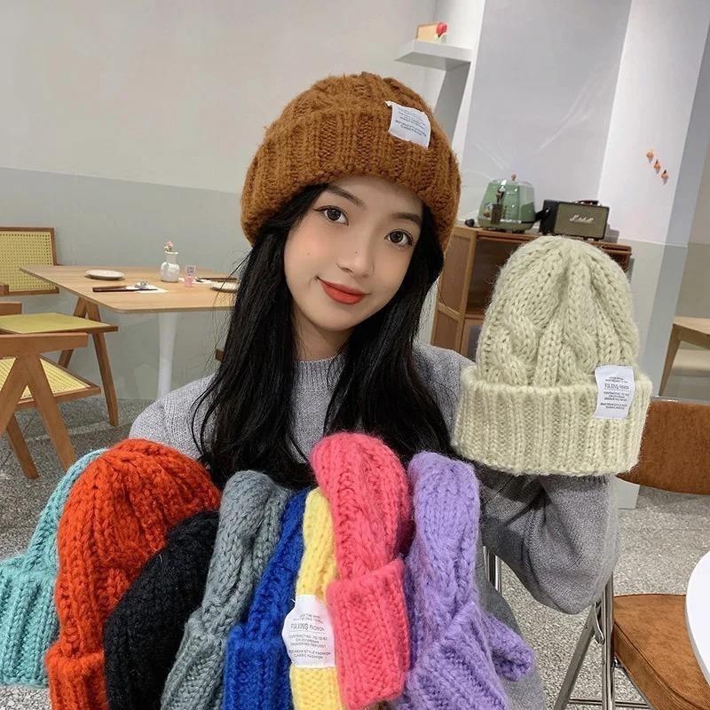 Kupluk Rajut Musim Dingin Tebal Kupluk Pompom Winter Qualitas Import Topi Beanie Wanita & Pria Murah