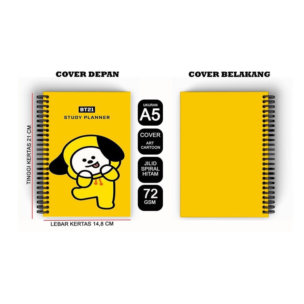 

Notebook Buku Kotak Mandarin Bookpaper Kpop Termurah Spiral Kawat