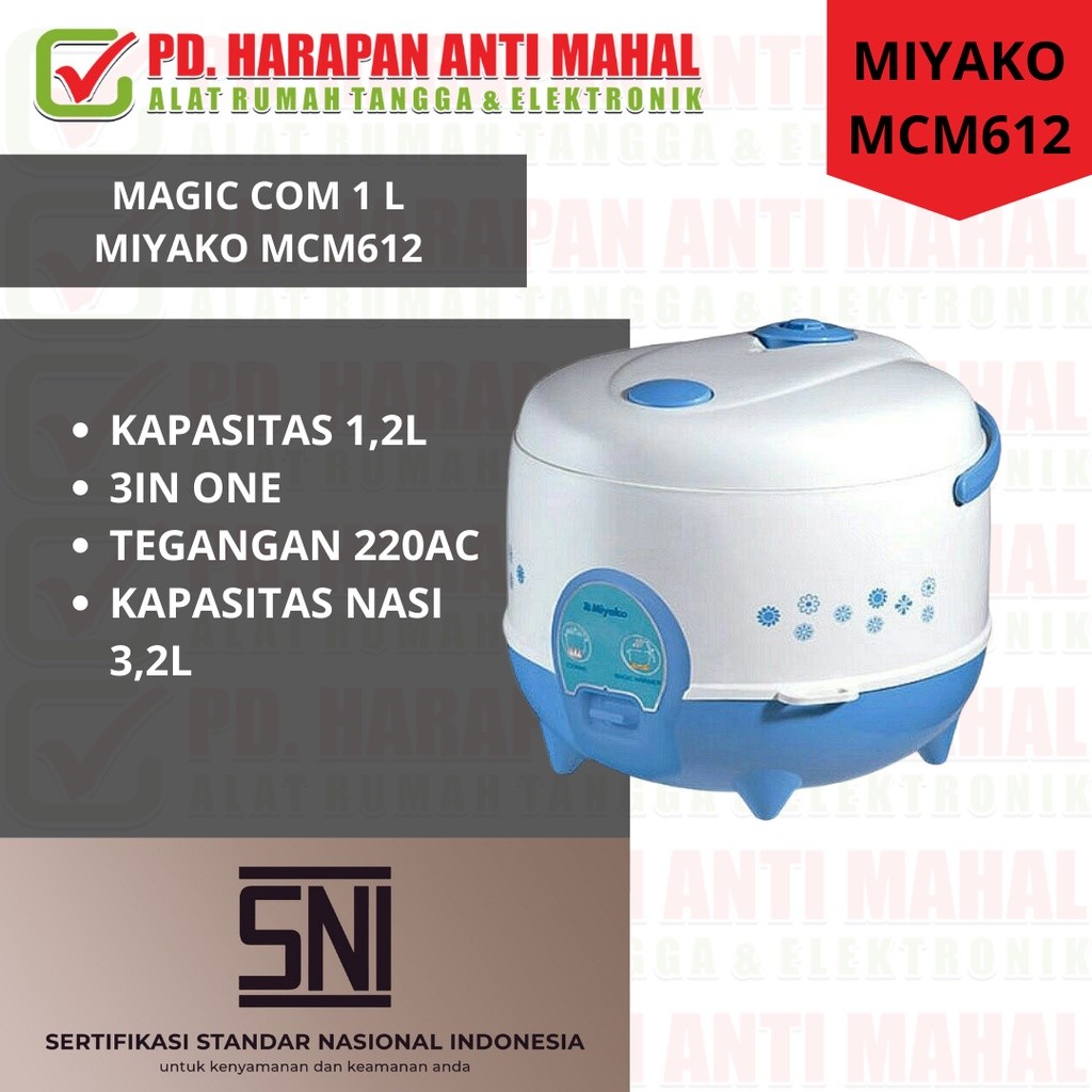 MAGIC COM MIYAKO MCM612/ MAGIC JAR MIYAKO MCM612/ MAGIC COM 1 LITER MIYAKO MCM612/ MAGIC COM KECIL M