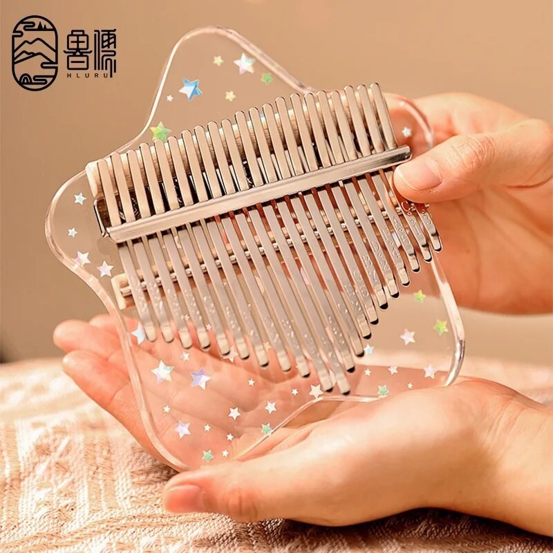 HLURU Keyboard jari Kalimba 17 21 kunci kristal, instrumen musik Piano pemula jempol