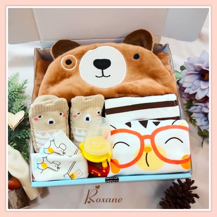 

Hadiah Kado Bayi Type Roxane / Hampers Baby Born Cowok Cewek Unisex - Brown