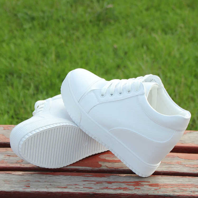 hot White Hidden Wedge Heels sneakers Casual Shoes Woman high Platform Shoes Women's High heels wedg