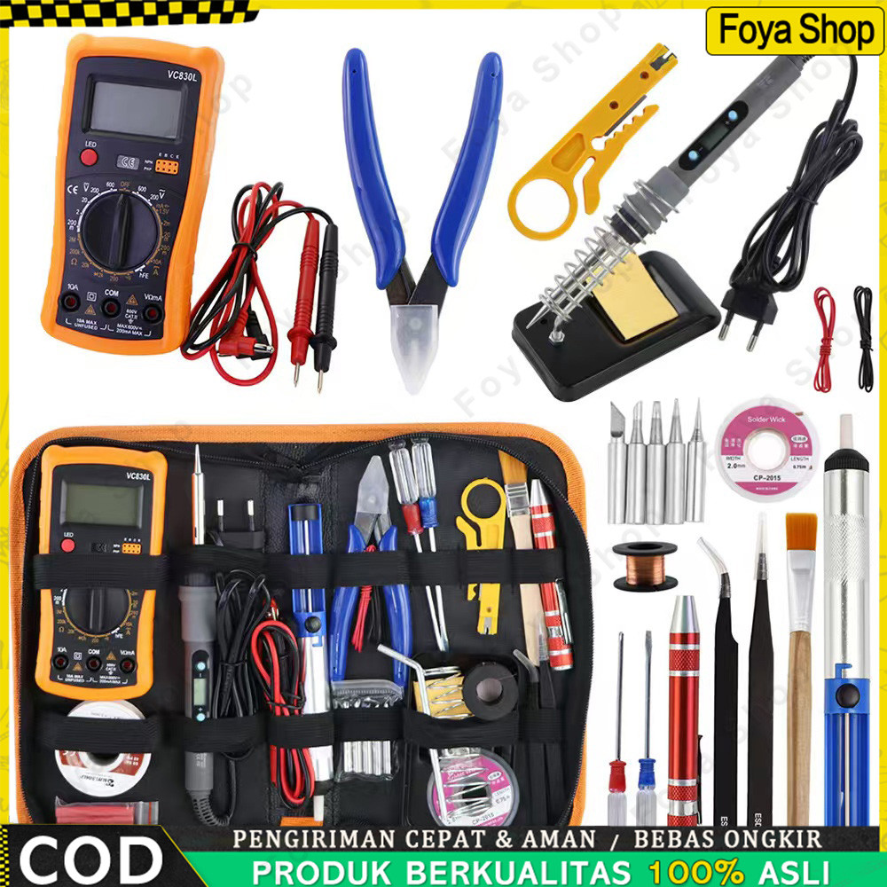 Paket Solder Listrik Lengkap Set Solder Listrik Lengkap dengan Multimeter Iron Tool Kit 220V 60W/Sol