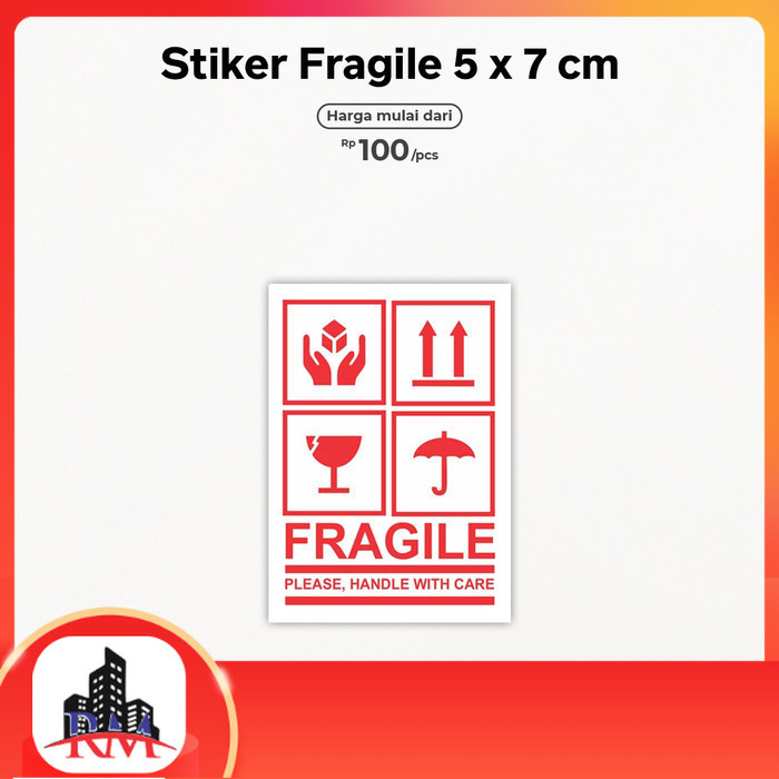 

Stiker Fragile 5 x 7 cm