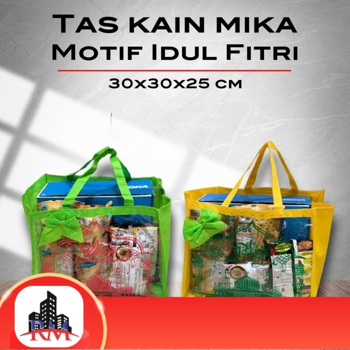 Tas Kain Idul Fitri Pita 30x30x25cm / Tas Kain Lebaran Pita 30x30x25cm - 30x30x25cm
