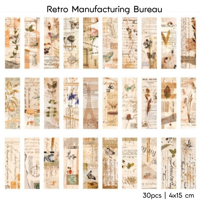 

⭐BISA COD⭐ ic] 30 pcs paper bookmark pembatas buku kertas tematik retro bureau