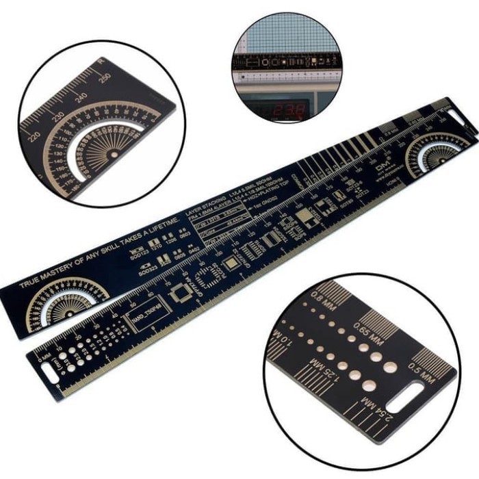

NS99 Multifunctional PCB Ruler 25cm 180° Angle Measurement