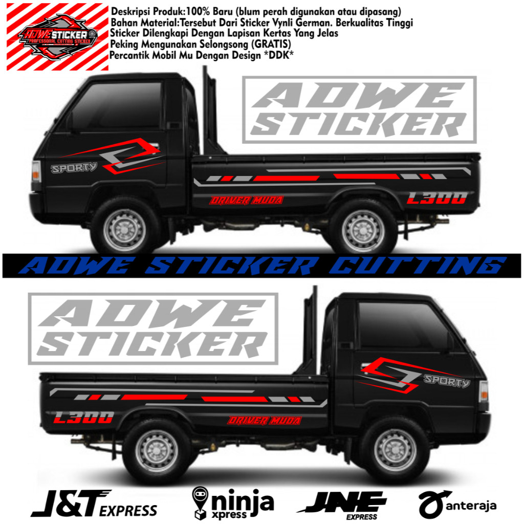 Cutting Stiker Mobil Pickup L300 Stiker Striping JET PICKUP L300 Stiker Mobil Pickup Mitsubishi L300