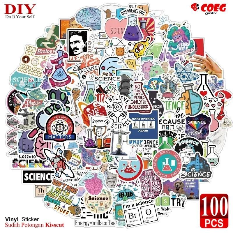 

100PCS Stiker Laboratorium Kimia CG49 - Stiker Sains Lucu Grafiti untuk Scrapbooking, Laptop, HP, Alat Tulis, Koper, Helm