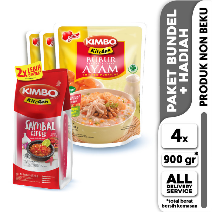 

Paket KIMBO Sambal Geprek & Bubur Ayam Triple Pack