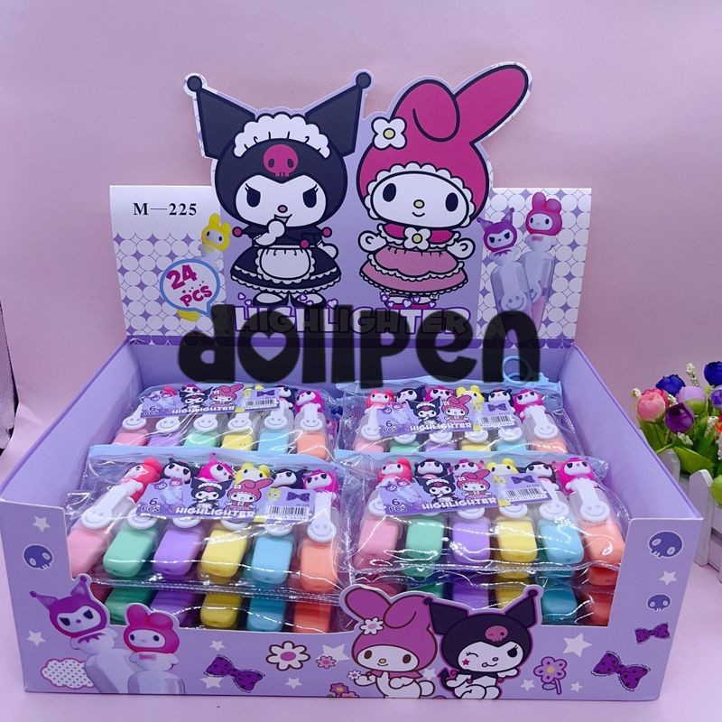 

【qing】Set 6 buah Pena Penanda Buku Grafiti Stabilo Sanrio Kartun Lucu