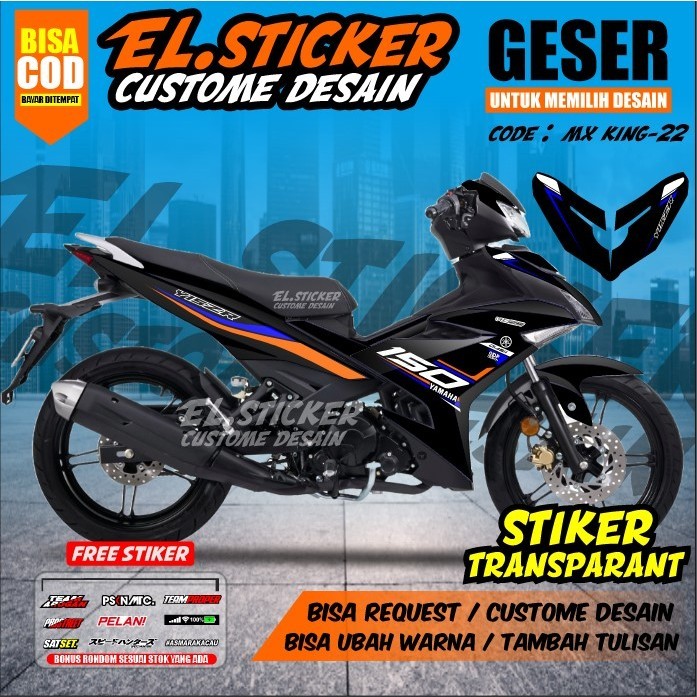 STRIPING MX KING 150 TRANSPARAN Y15ZR EXCITER AKSESORIS VARIASI CUSTOM MINIMALIS