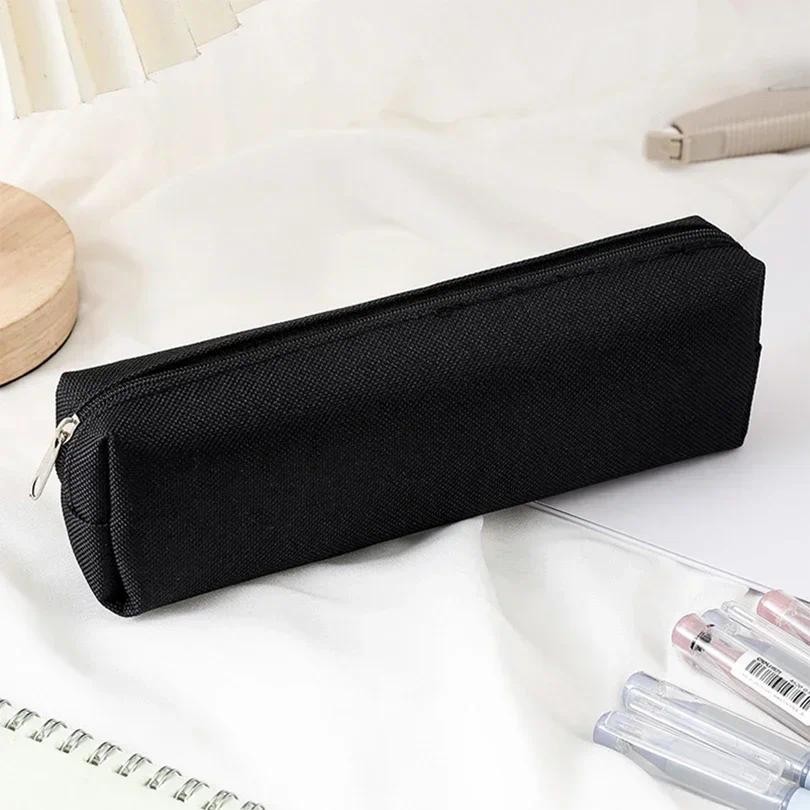 

Pencil Case Black Sool Supplies Pencil Cases Trousse Solid Color Pencilcase Stationery Pencil Pou