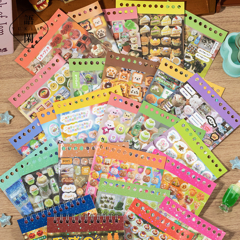 

48 sheets Japanese Retro Y2K Decorative Stickers Phone Case Laptop Kpop Photocard Scrapbooking Sticker Book Kids Gift Stationery