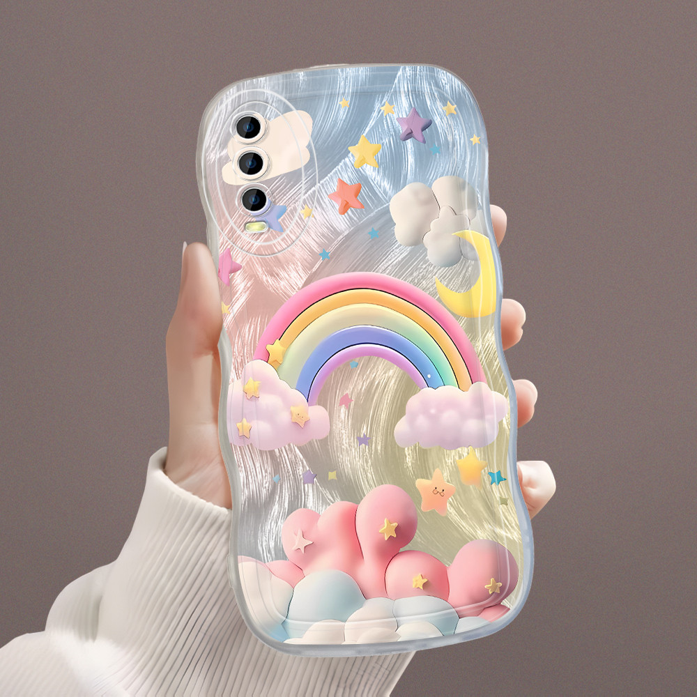 Casing Hp Untuk Vivo Y12A Y20S G Y20 Y20i Y12S 2021 Handphone Silikon Softcase Rainbow Cloud Soft Ph