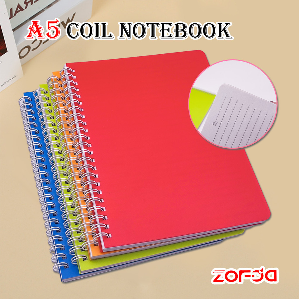 

ZOFDA 60pages Buku Catatan Sampul Warna Solid Notebook Aesthetic A5 Buku Diary Buku Catatan Kantor Untuk Notulen Rapat Buku Harian