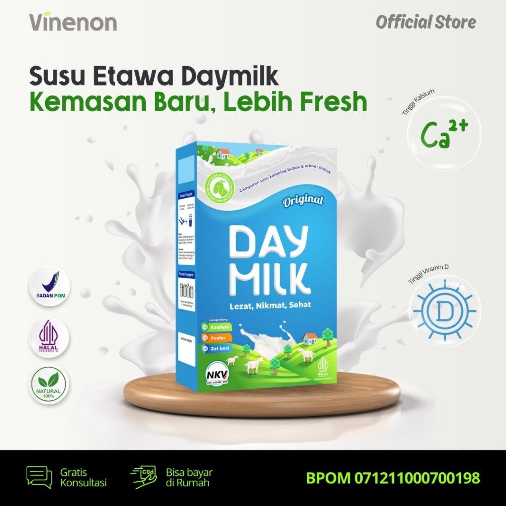 

DAYMILK - Susu Kambing Etawa - 4 Varian Rasa - Bantu Atasi Nyeri Sendi - HALAL - BPOM - COD