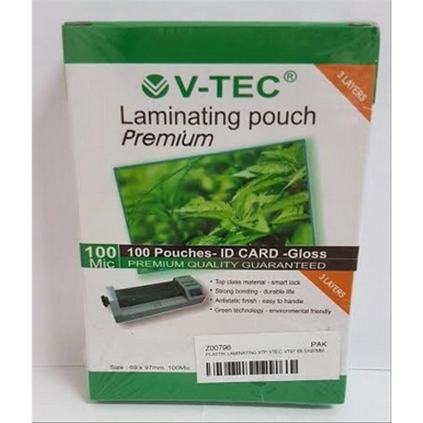

V-TEC PLASTIK LAMINATING VT 97-100 ID CARD UK. 69 X 97 MM - 100 Mic