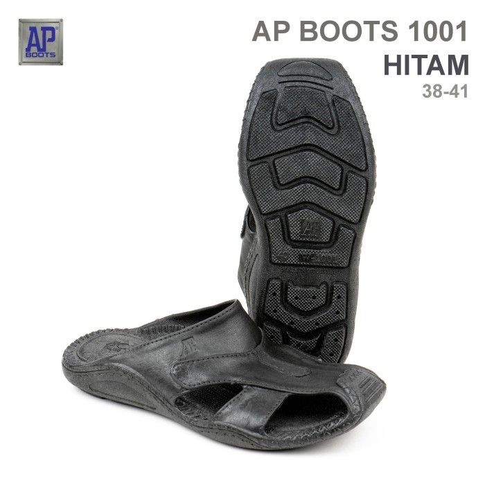 ❰PREMIUM❱ -Best Quality Ap Boots 1001 HITAM - Sandal Selop - 39