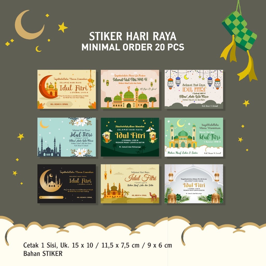 

Stiker Lebaran Parcel Hari Raya Idul Fitri Custom Kekinian Aesthetic Murah 2025