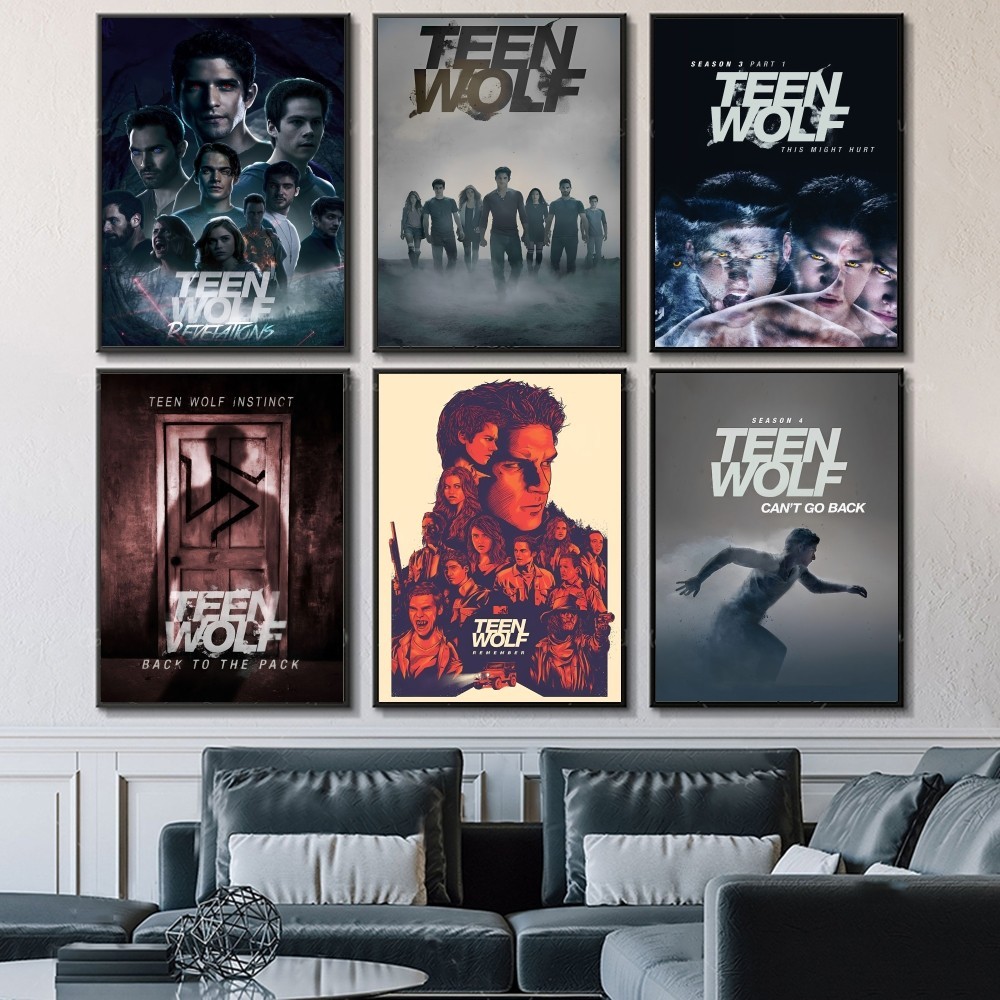 Teen Wolf Poster Movie Sticky Posters Retro Kraft Paper Sticker DIY Room Bar Cafe Aesthetic Art Wall