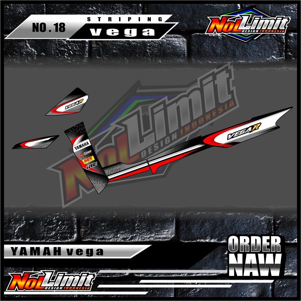 Striping Vega R LAMA - Sticker Striping Variasi List Motor Vega R LAMA Motif Racing motif terbaru.