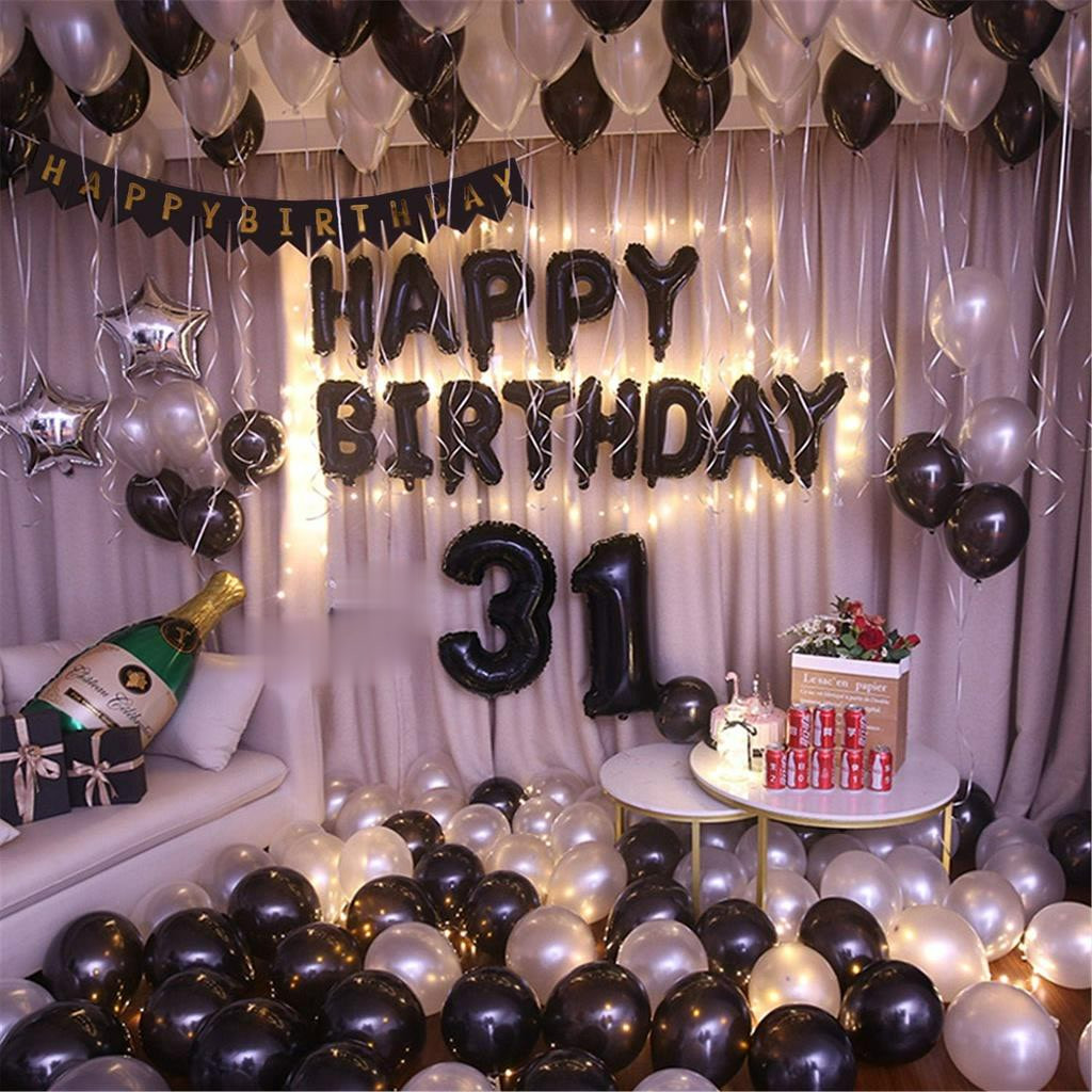 Paket Balon Ulang Tahun Dekorasi Dewasa Set Hiasan Ultah Hitam
