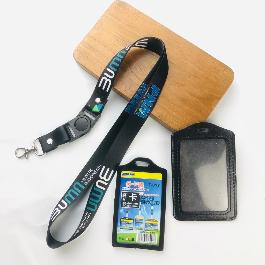 

Tali ID CARD PNM / Lanyard BUMN PNM Hitam Printing Full Colour 2 Sisi