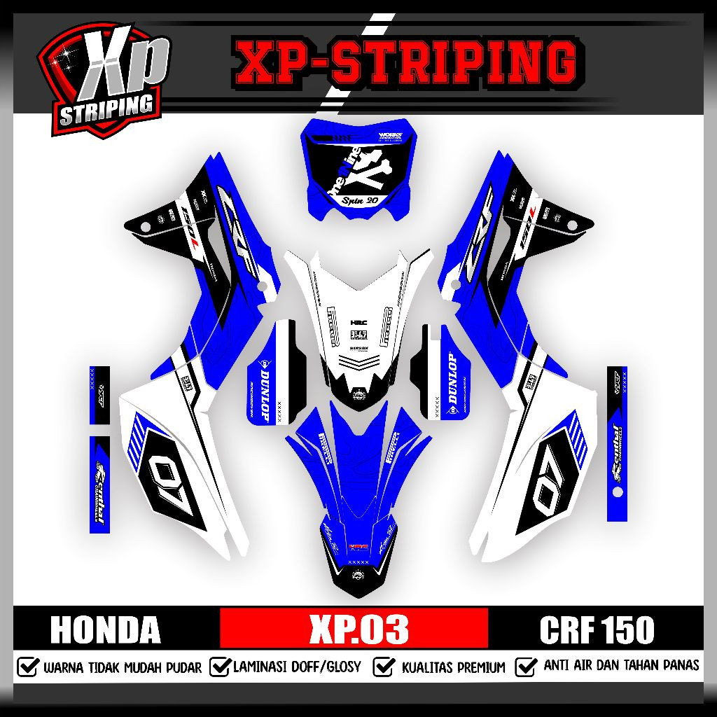 Decal Full Body Crf 150 L Pink - Decal Full Body Kawasaki Crf 150 L. XP.003