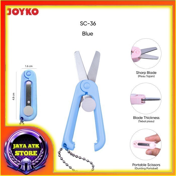 

JOYKO Gunting Mini Portable Scissors SC-36 - Blue / Pink / White