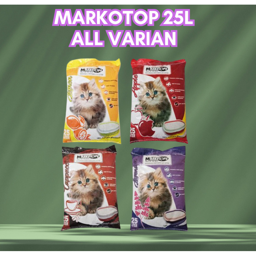 Pasir Kucing Gumpal Wangi Markotops 25 Liter / Pasir Wangi Gumpal Markotops