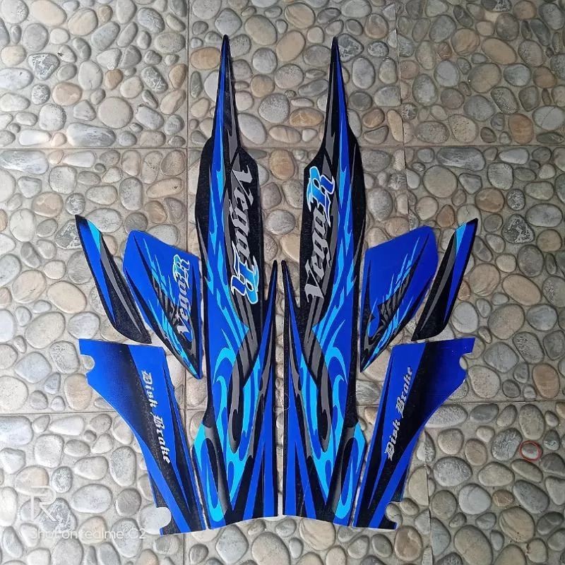 Stiker Striping Motor Vega R 2008 Biru Sticker Lis Body Standar