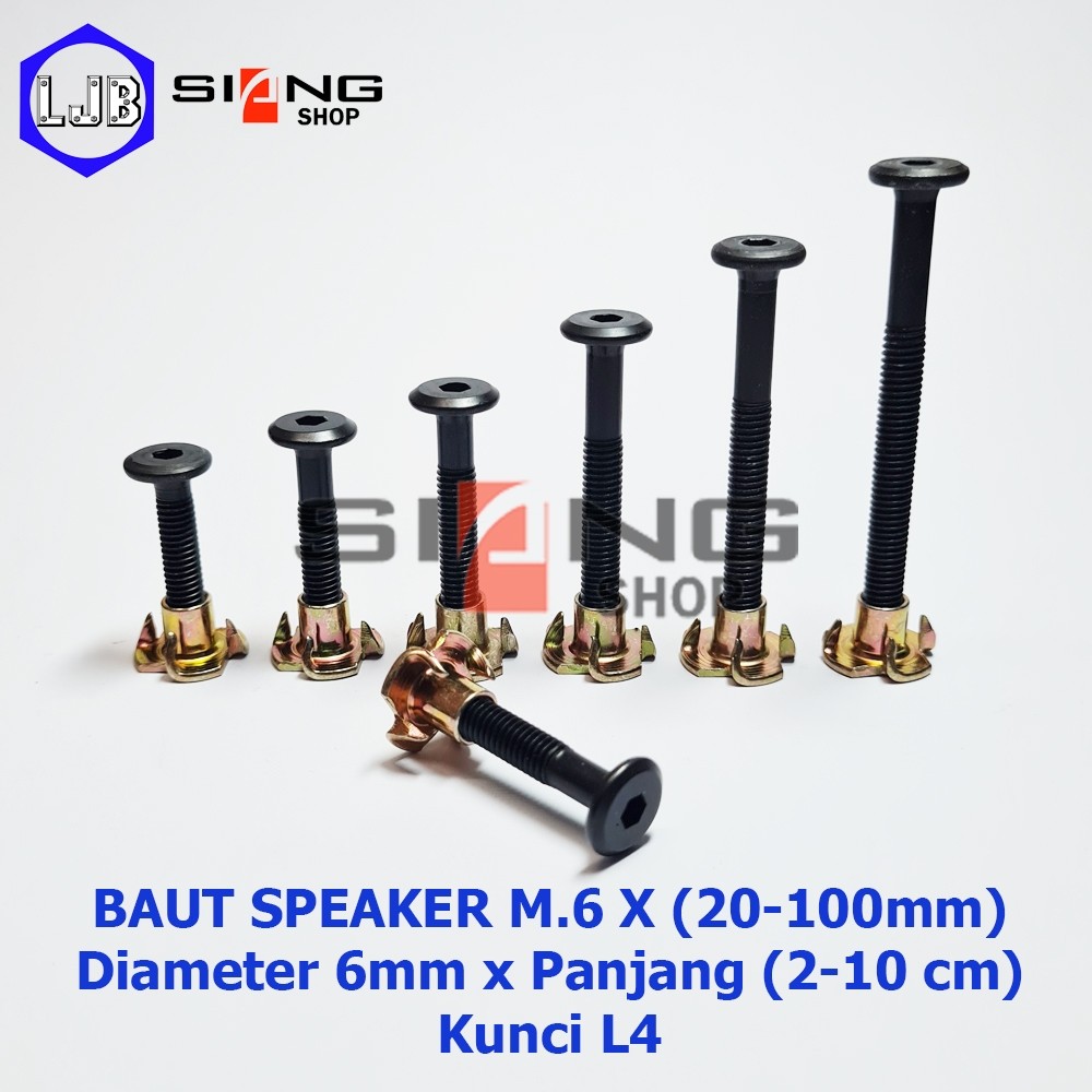 Baut Speaker Cakar Hitam M6