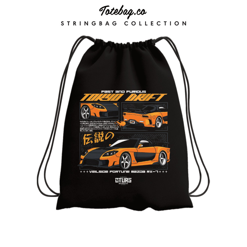 Tas Serut Mobil TOKYO DRIFT JDM AE86 Silvia Skyline NSX LBWK Stringbag