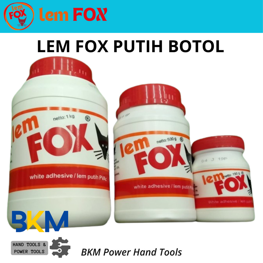 

LEM FOX PUTIH BOTOL PVAc 150 GR 500 GR 1 KG LEM PUTIH FOX 150GRAM 500GRAM 1KG