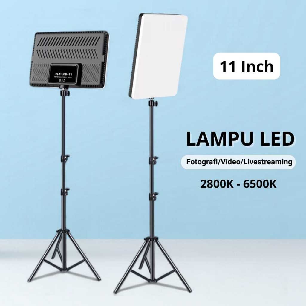 Lampu Studio LED 11" Lampu Lighting Lampu Sorot Lighting Studio +Tripod Lampu Konten Kreator Lightin