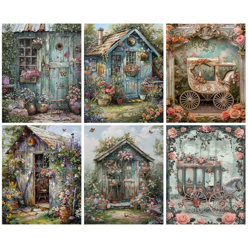 

Paint By Number Flower House For Adults DIY 40x50cm Frame Picture By Numbers Acrylic Paint On Canvas Home Decoration