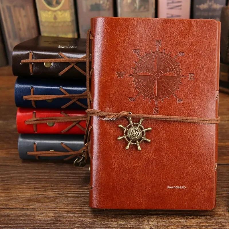 

Retro Notebooks & Journals Agenda Binder Sketch Book Leather Soft Cover 14x10cm Replaceable Kraft Paper Inner Korean Stationery