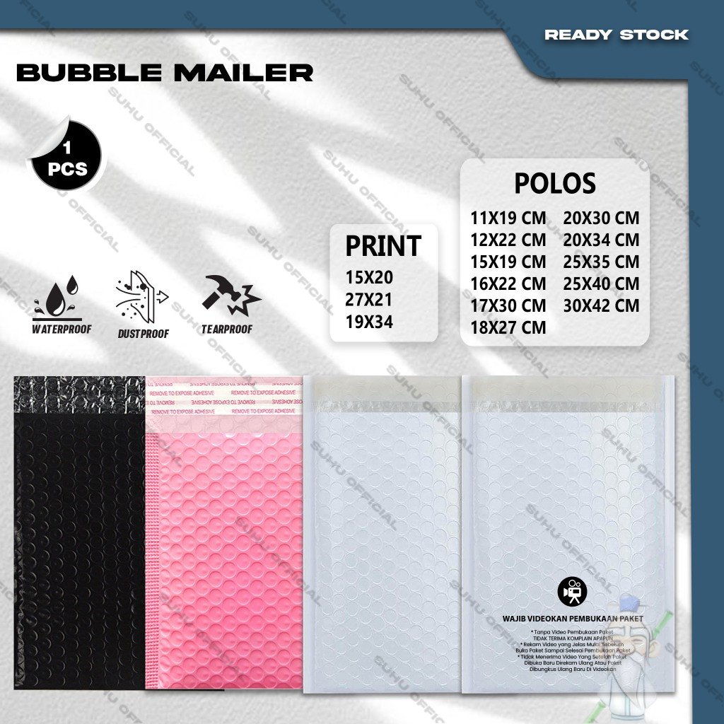 

Plastik Packing BUBBLE MAILER Kantong Polybubble Amplop Bubble Envelope Polymailer Olshop