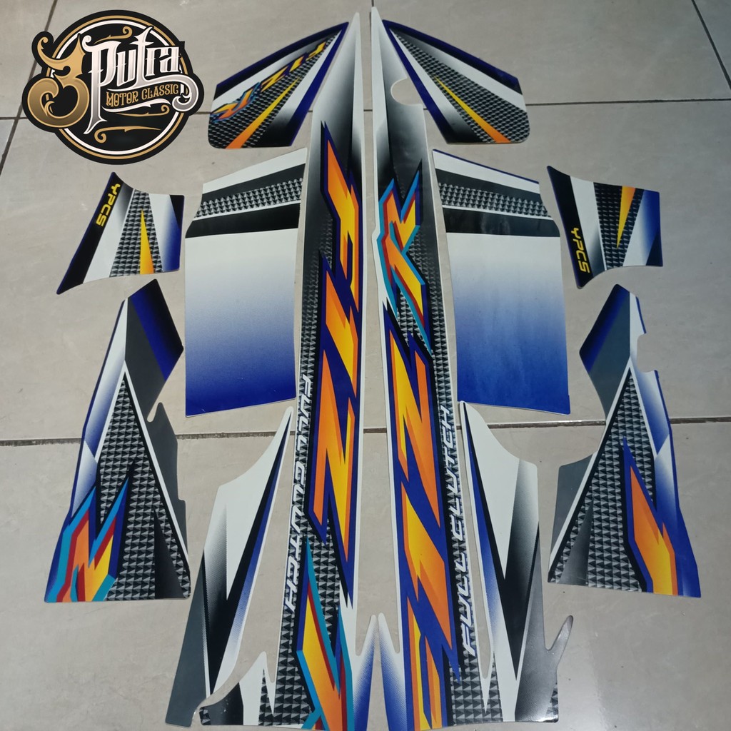 stiker striping yamaha fizr f1zr 2004 putih biru lis body standar berkualitas original