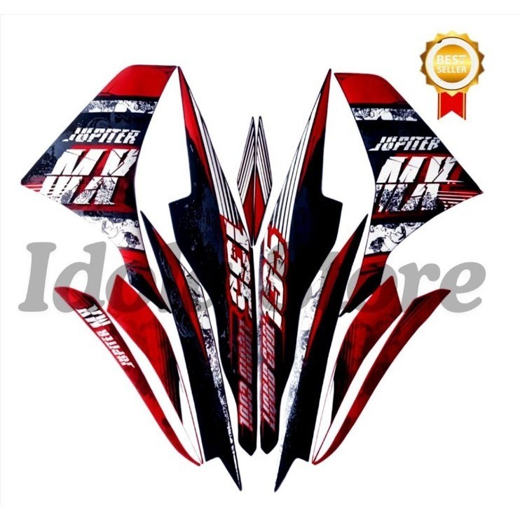 Stiker Striping Motor Yamaha Jupiter MX 2013 Merah Lis Les Body Jupiter MX 2013 Berkualitas