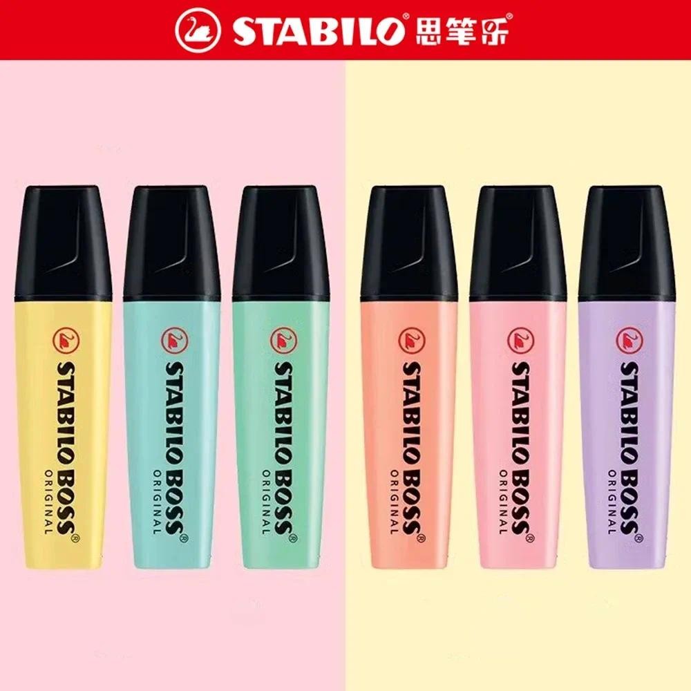 

3pcs Stabilo Highlighter Markers Soft Color Series 70 Boss Student Thick Head Marking Large Capacity Marker School Stationery