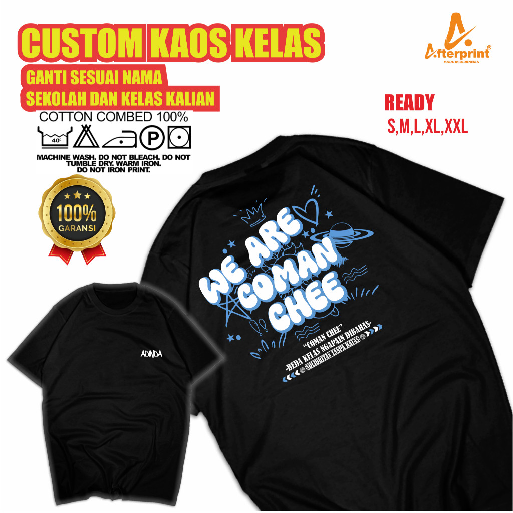 KAOS KELAS CUSTOM MURAH | DESAIN KAOS KELAS | CUSTOM NAMA & LOGO AFTERPRINT BERGARANSI SEMUA UKURAN