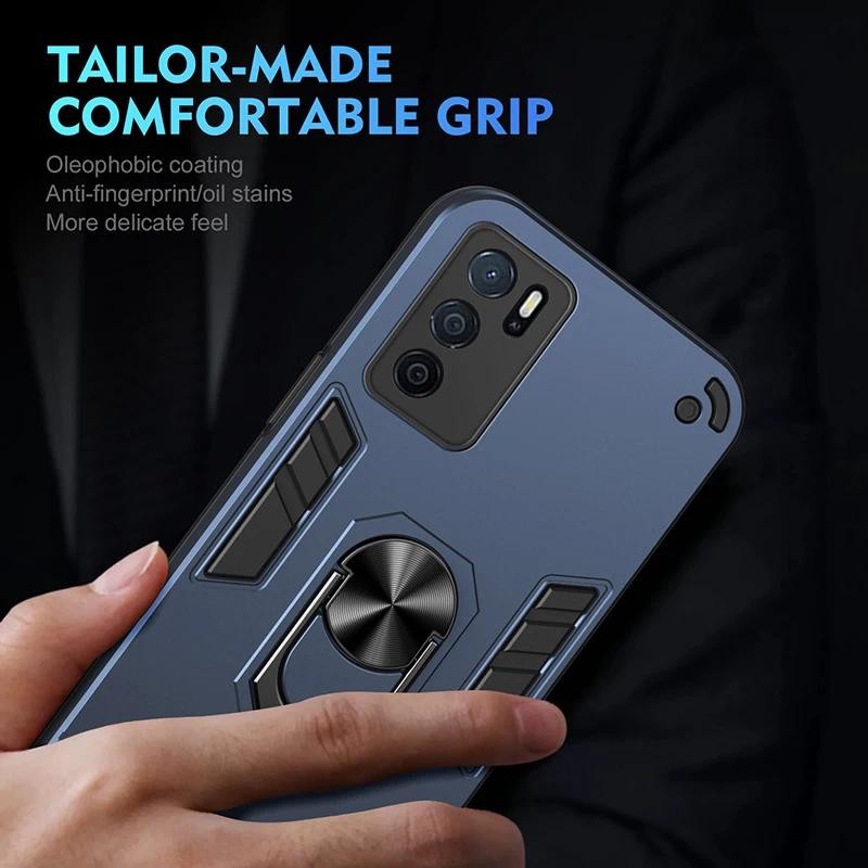 New Phone Casing OPPO A16 A16S A17 A17K A18 A36 A38 Back cover 360 Protection Metal Armour Bracket C
