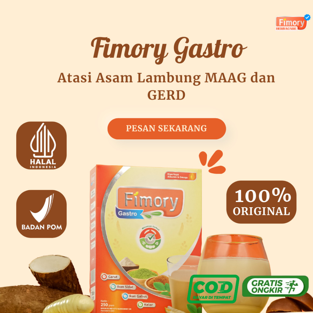 

Fimory Gastro - Minuman umbi garut untuk Asam Lambung
