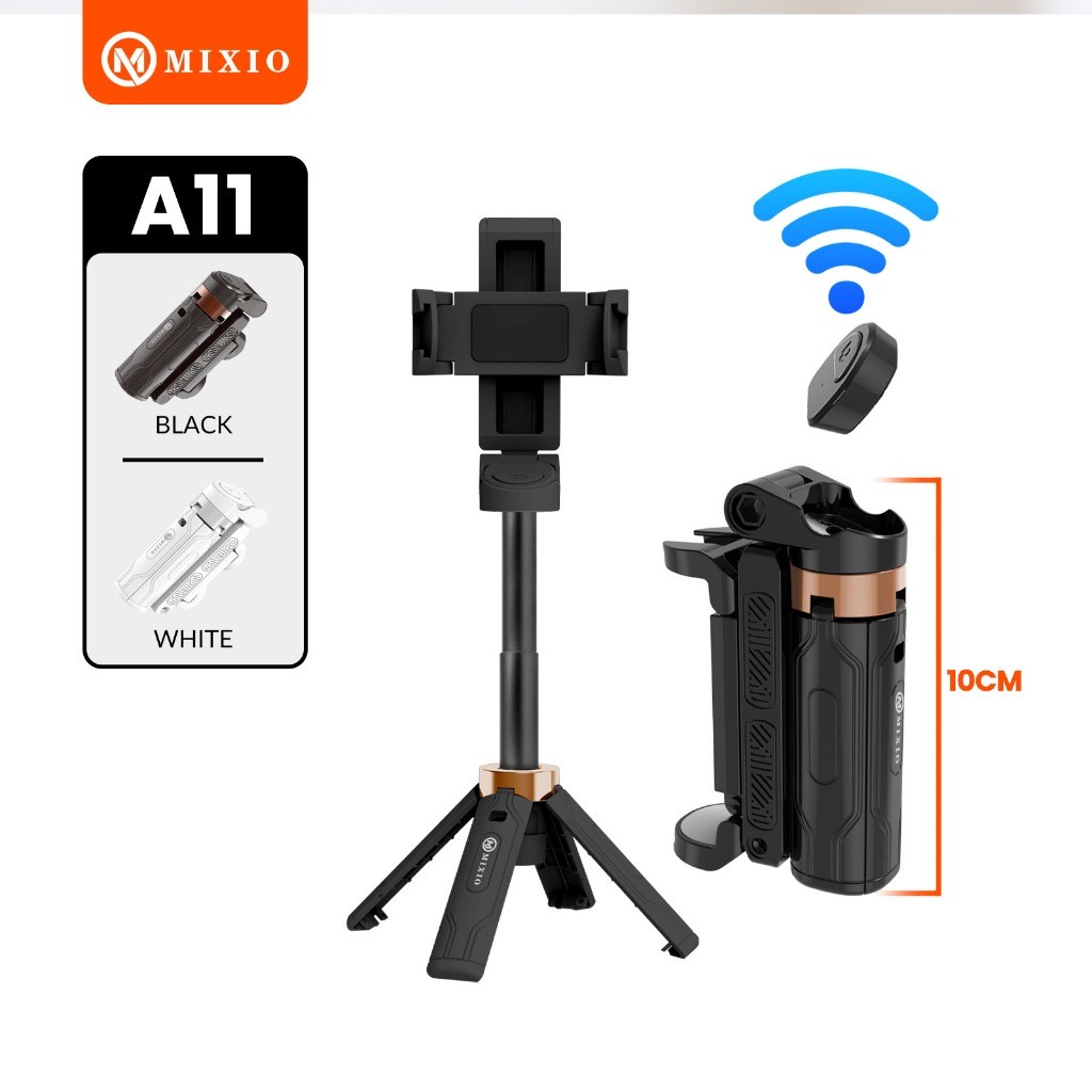 MIXIO A11 Super Mini Tripod Tongsis Mini Selfie Stick Remote Control Tripod 3 In 1 Tongsis Tripod Bl