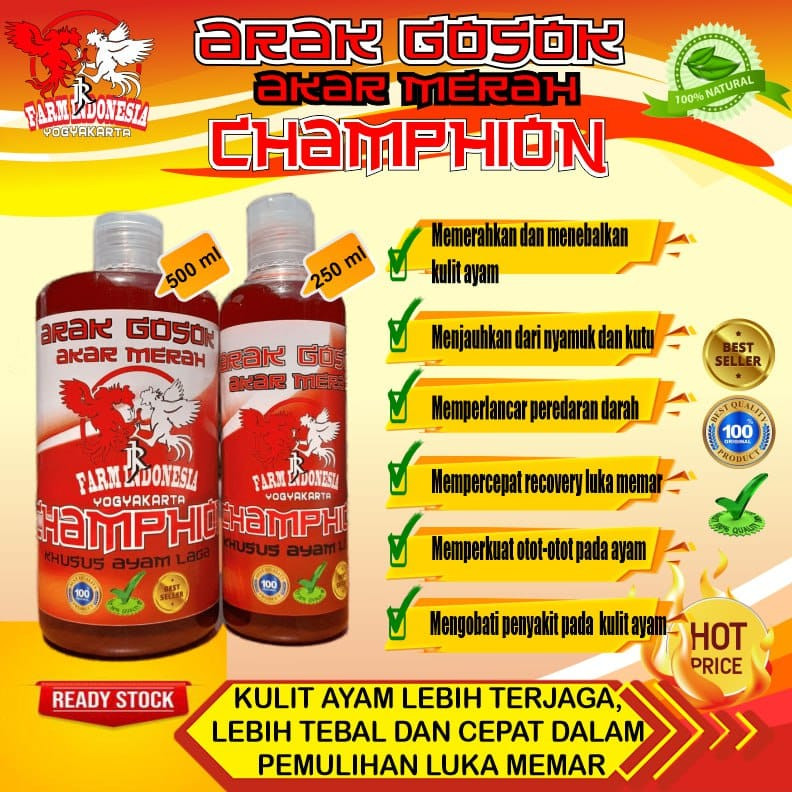 VBAR-462 ARAK GOSOK KHUSUS AYAM  AKAR MERAH CHAMPION RJ FARM