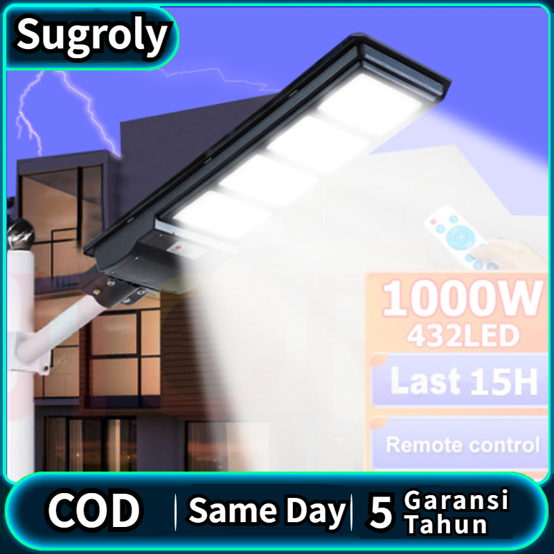 Sugroly 1000W lampu jalan tenaga matahari garansi 5 tahun Solar Cell lar Panel Waterproof Solar Sens