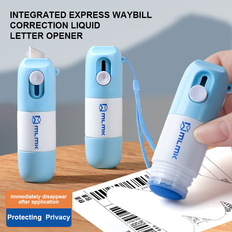 

Unboxing Knife with Thermal Paper Eraser Letter Opener Sword Mini Box Cutter Thermal Paper Data Protection Tool for Home Office