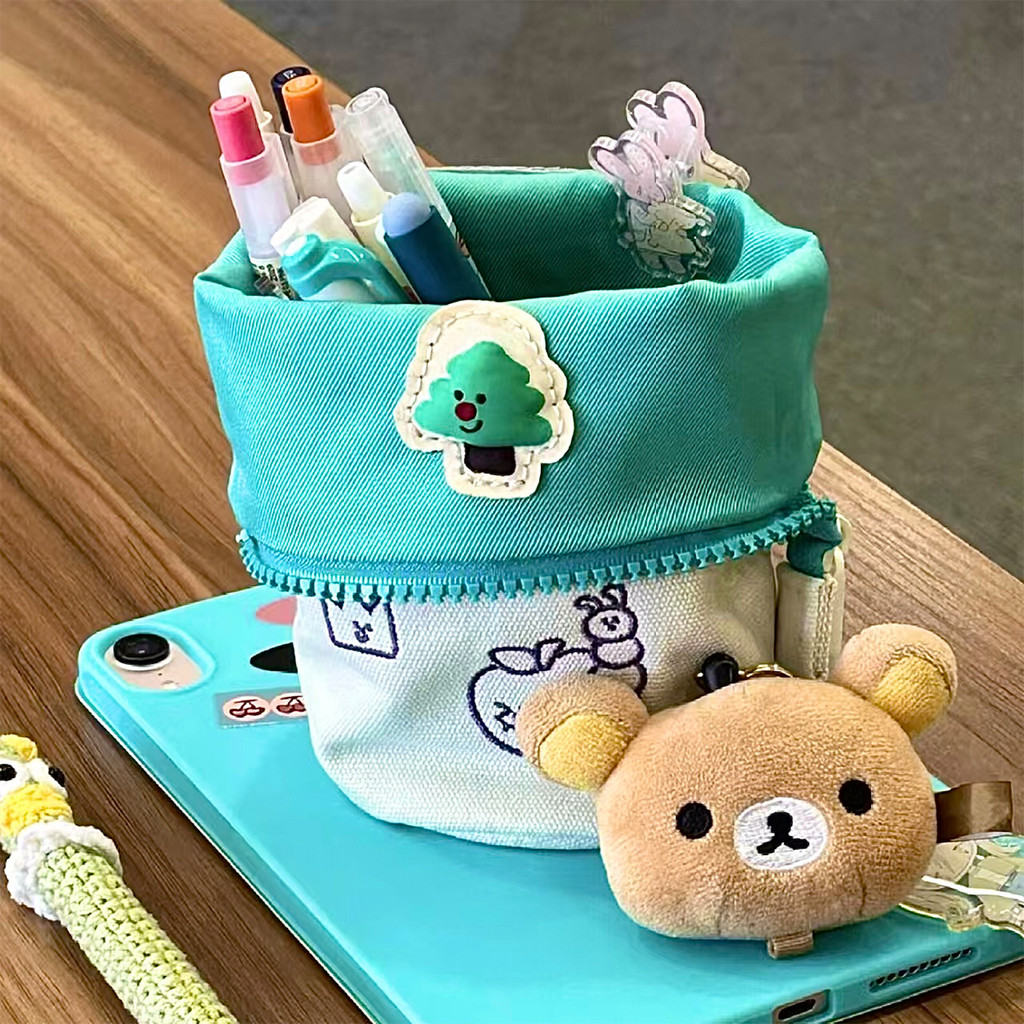

2025 New Cute Large Capacity Cream Pencil Bag Kawaii Student Pen Holder Office Stationery Back To School Korean Pencil Case